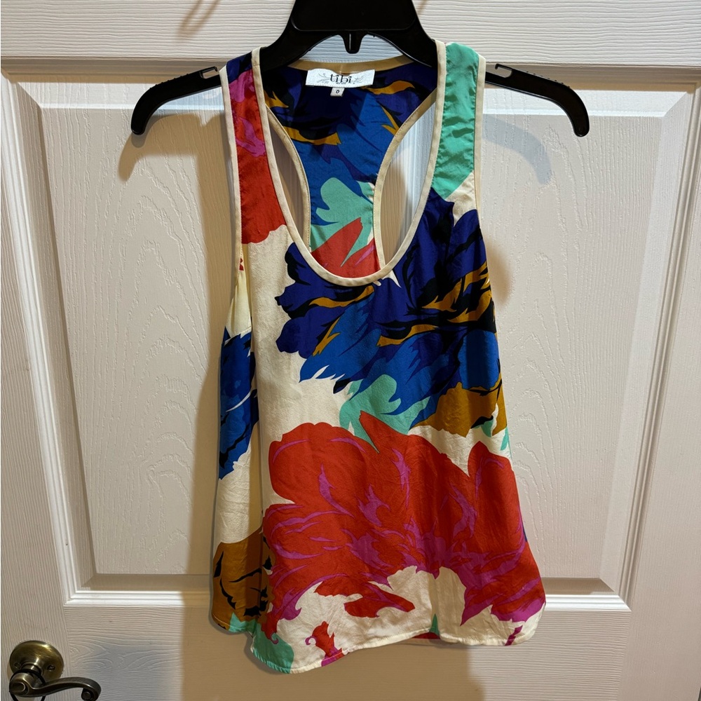 Tibi Floral Silk Top Size 0